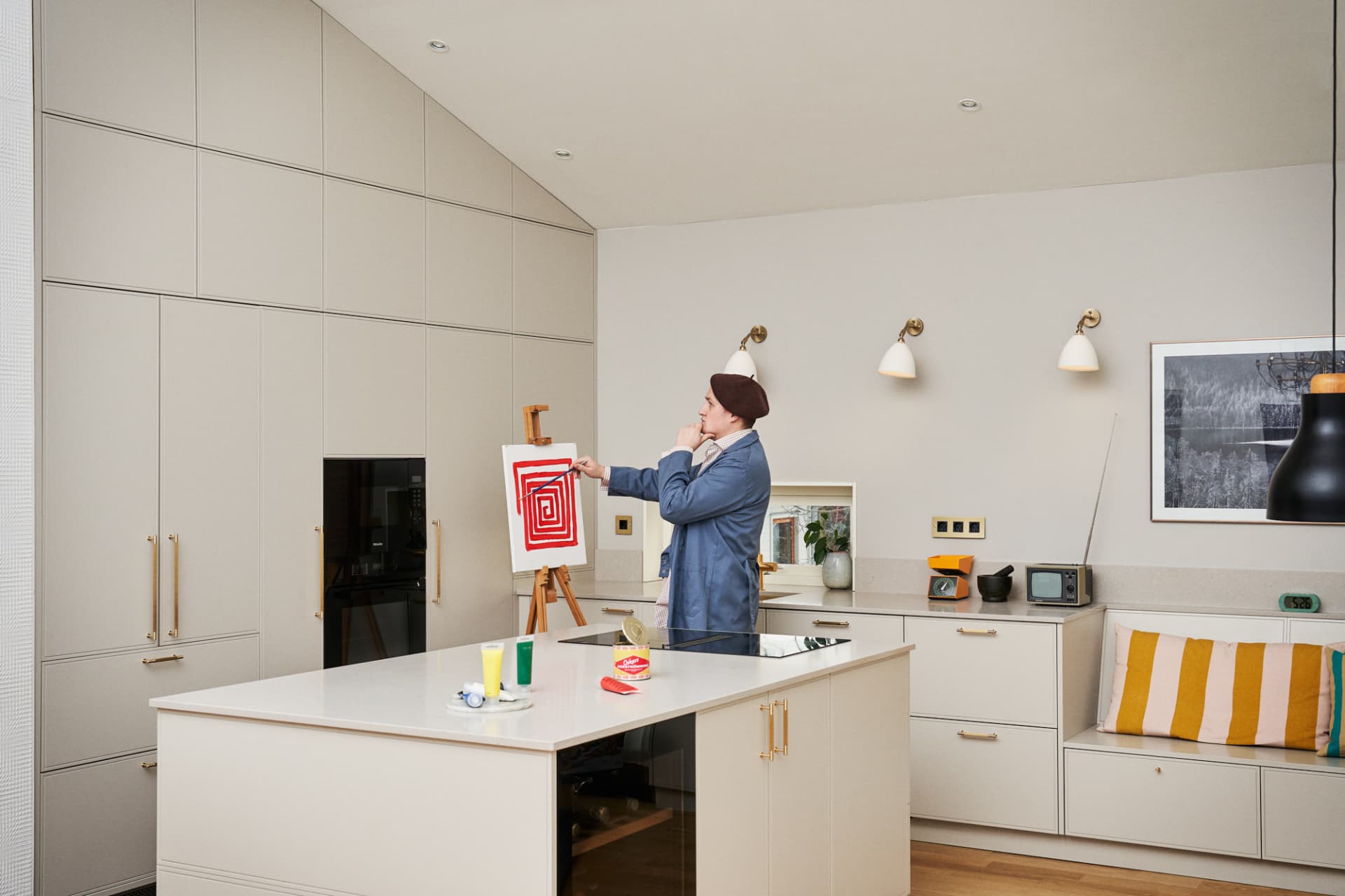 OP-style kitchen in use